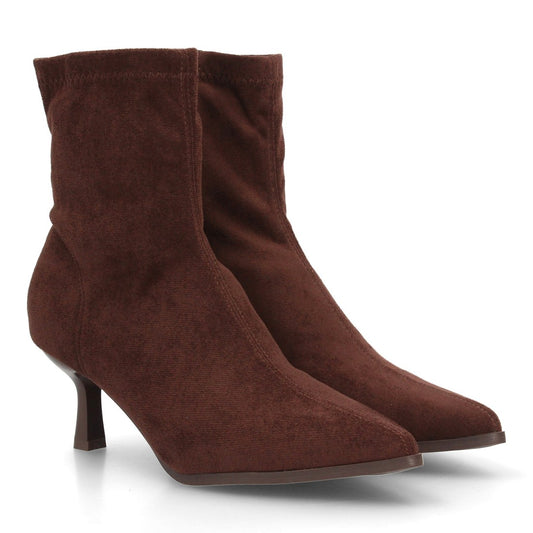 Botines con tacón fino para mujer YG968-Marron