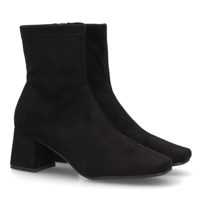 Botines con tacón para mujer YG966-Negro
