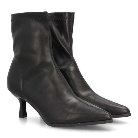 Botines con tacón para mujer YG967-Negro