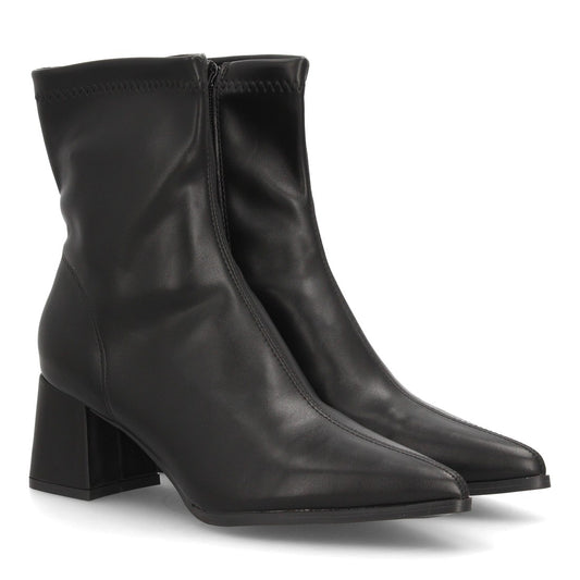 Botines con tacón ancho para mujer YG969-Negro