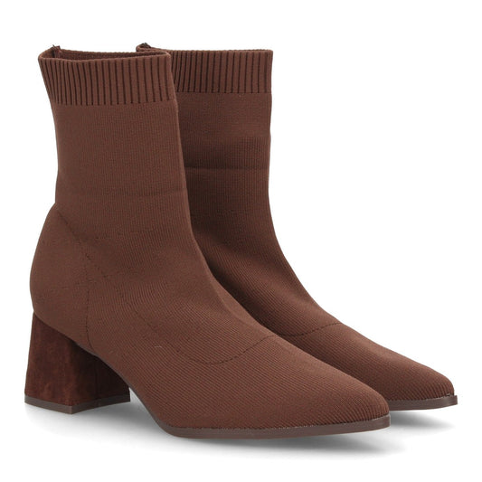 Botines tacón con ancho para mujer YG970-Marron