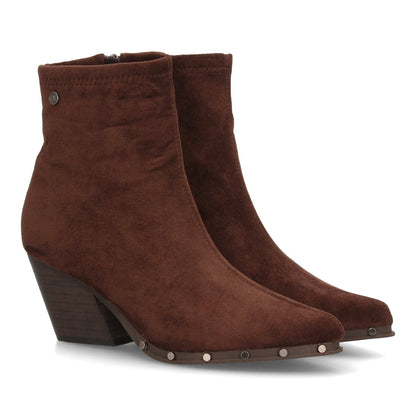 Botines de mujer con tacón cubano A-5428-Cafe