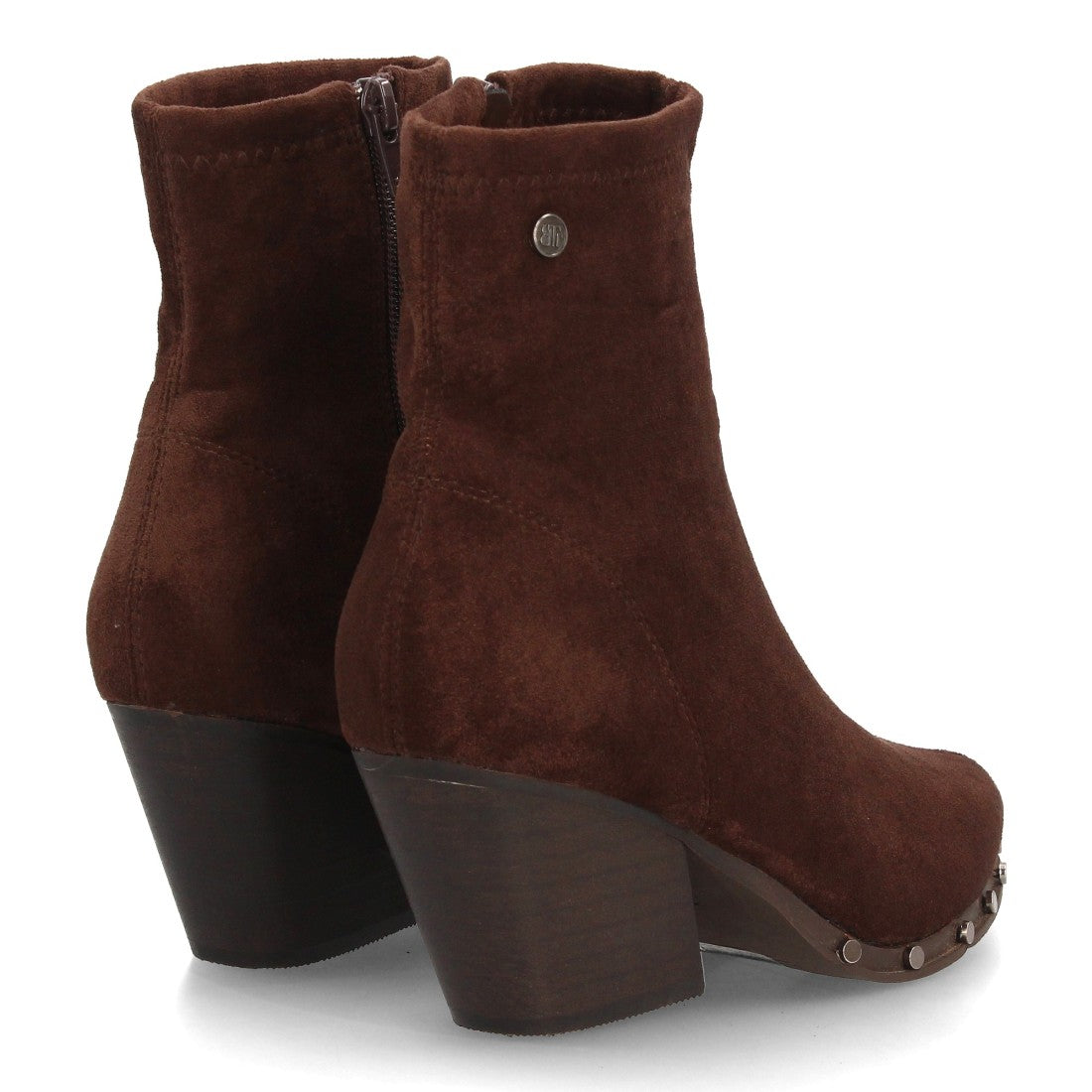 Botines de mujer con tacón cubano A-5428-Cafe