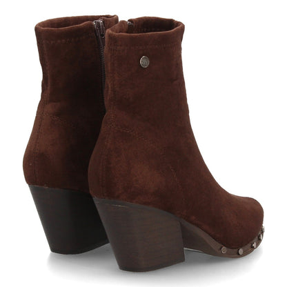 Botines de mujer con tacón cubano A-5428-Cafe