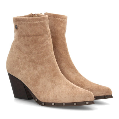 Botines de mujer con tacón cubano A-5428-Kaki