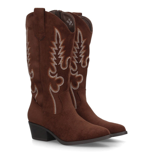 Botas cowboy para mujer YY-105-Cafe