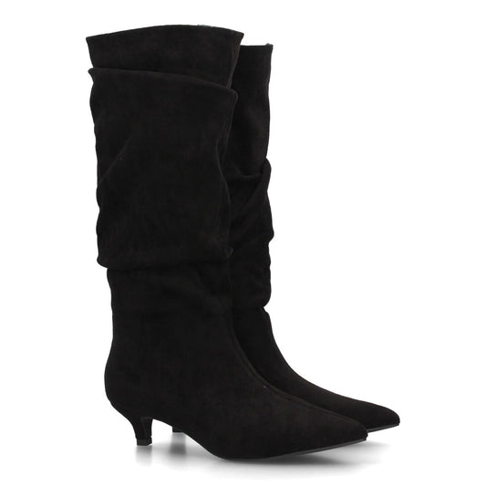 Botas de tacón bajo para mujer YY-130-Negro