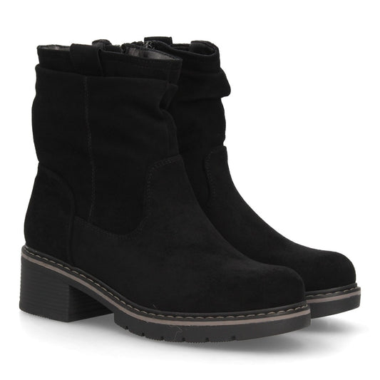 Botines de mujer con tacón TF-1281-Negro