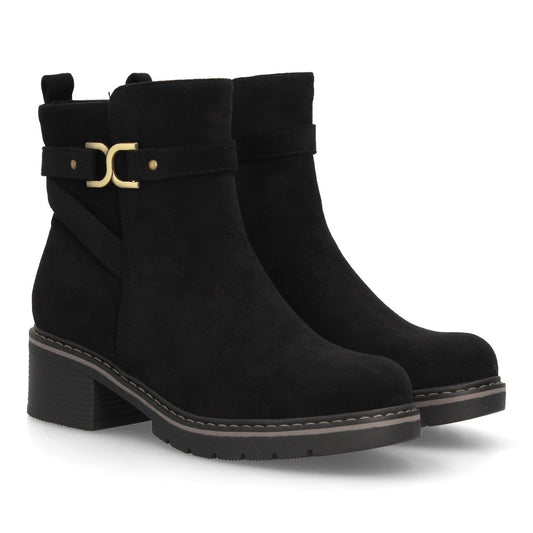 Botines de mujer con tacón TF-1276-Negro