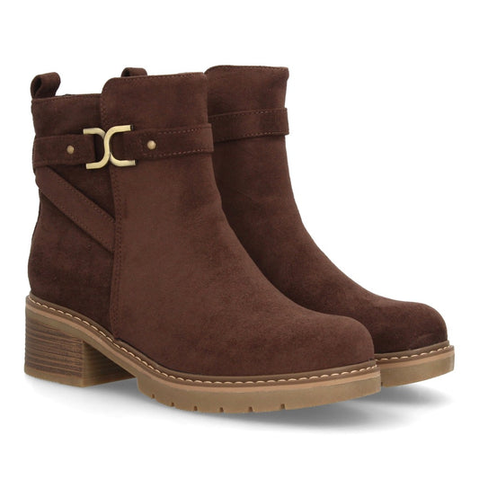 Botines de mujer con tacón TF-1276-Marron