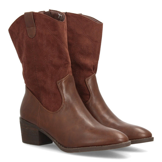 Botas cowboy media caña para mujer YG878-Marron