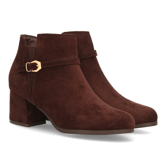 Botines tacón ancho para mujer YG982-Marron