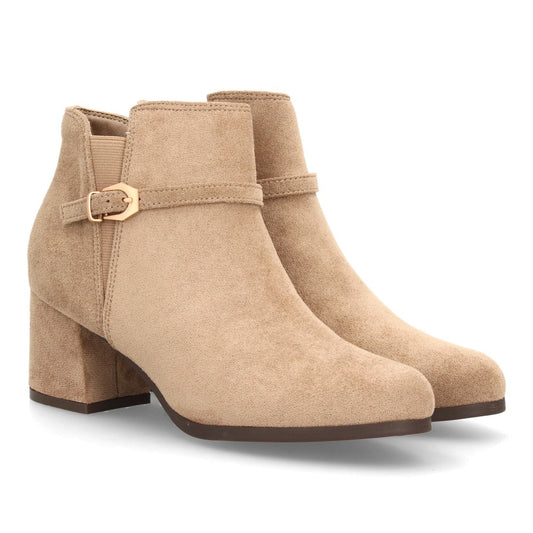 Botines tacón ancho para mujer YG982-Kaki