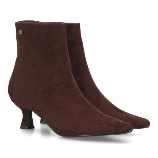 Botines con tacón para mujer A-6011-Cafe