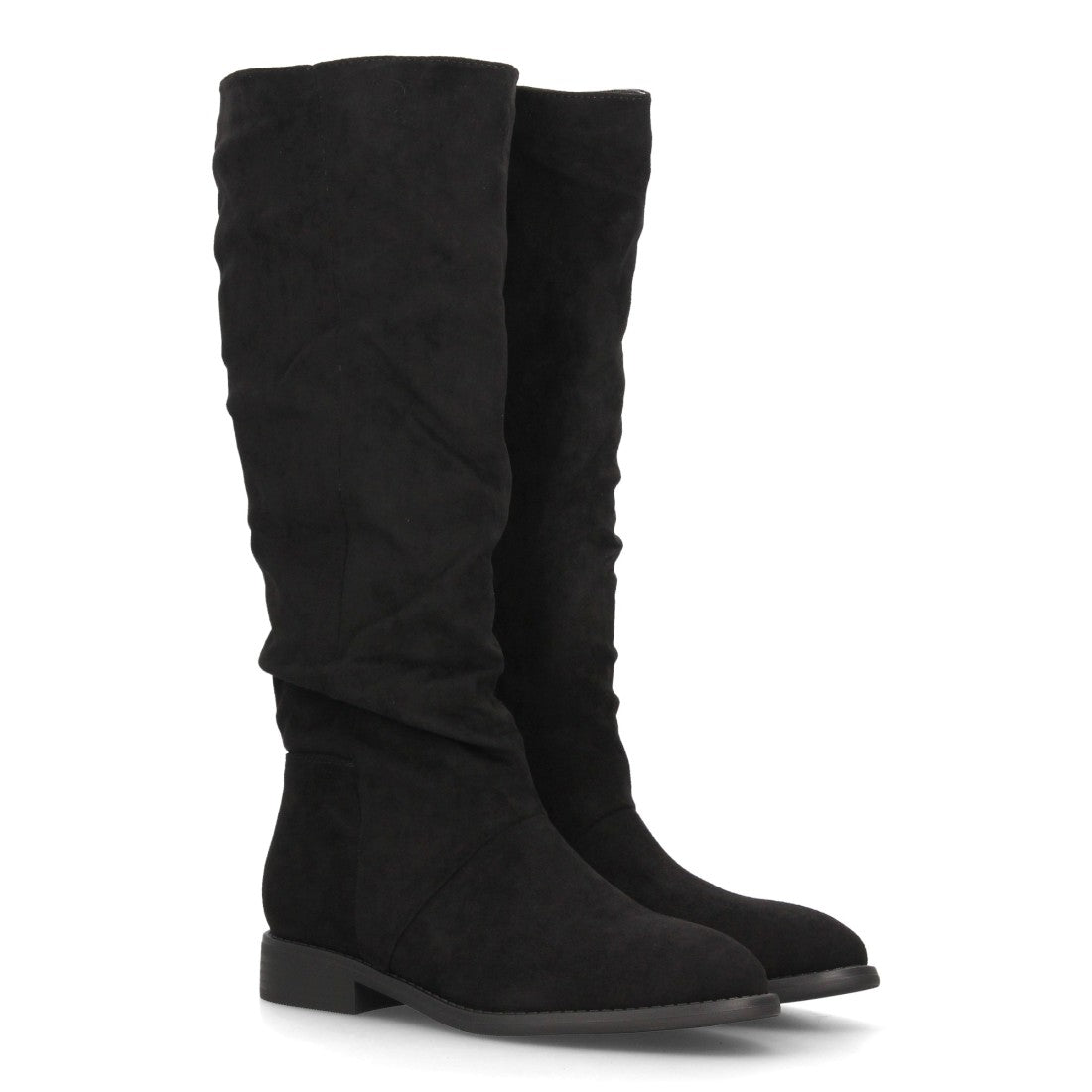 Botas altas para mujer caña arrugada AA-30-Negro