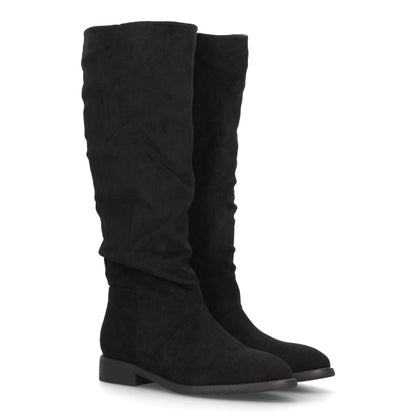 Botas altas para mujer caña arrugada AA-30-Negro
