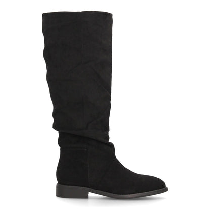 Botas altas para mujer caña arrugada AA-30-Negro