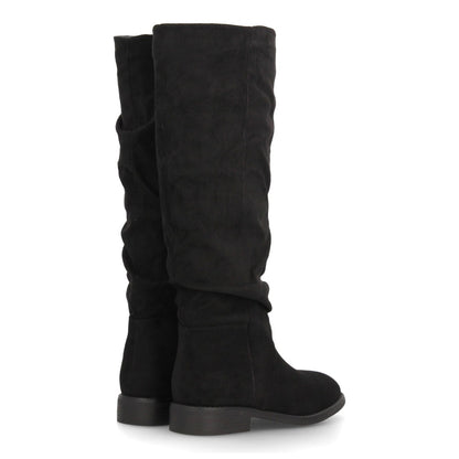 Botas altas para mujer caña arrugada AA-30-Negro
