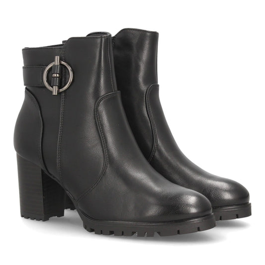 Botines para mujer con tacón ancho AA26-3-Negro
