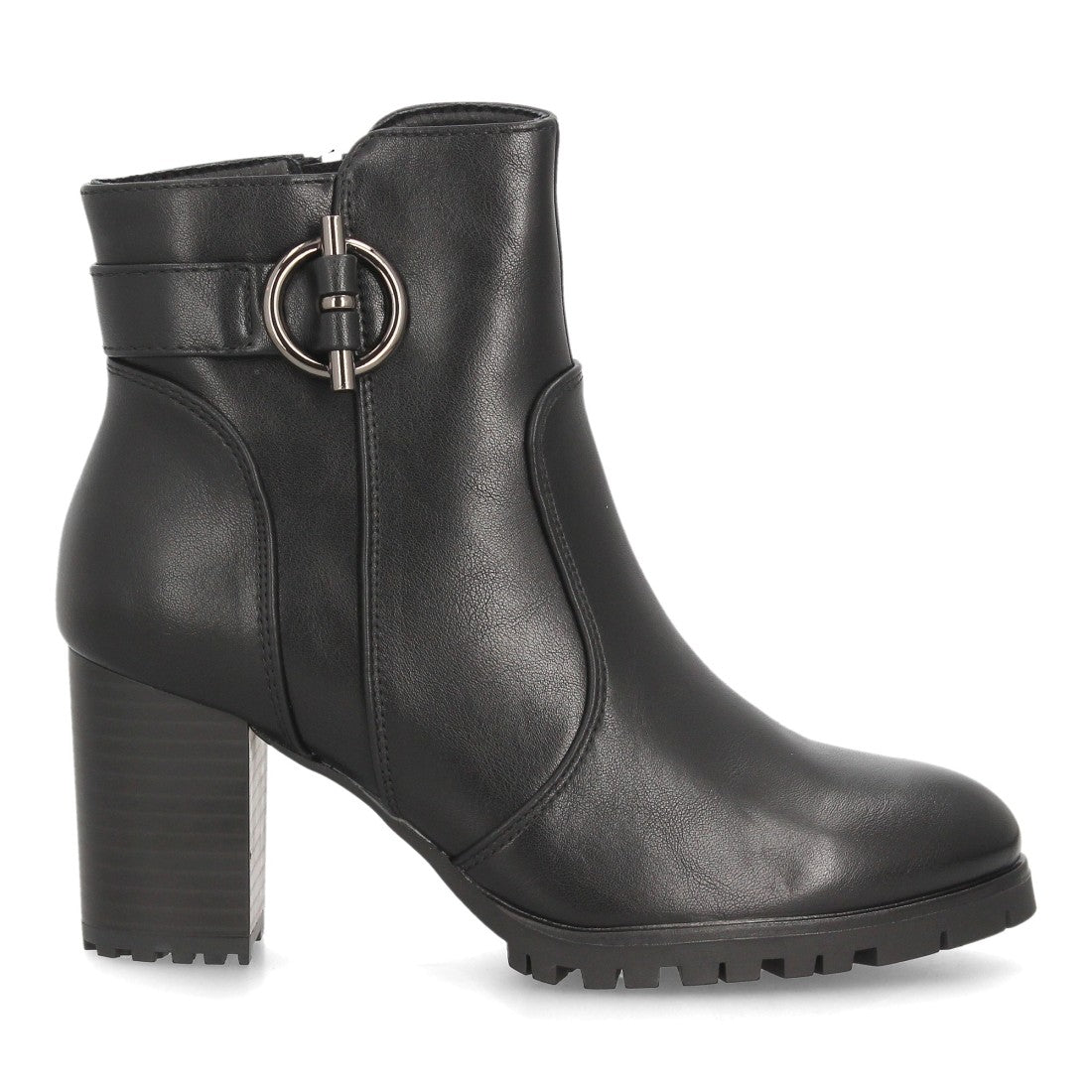 Botines para mujer con tacón ancho AA26-3-Negro