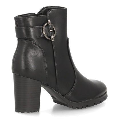 Botines para mujer con tacón ancho AA26-3-Negro