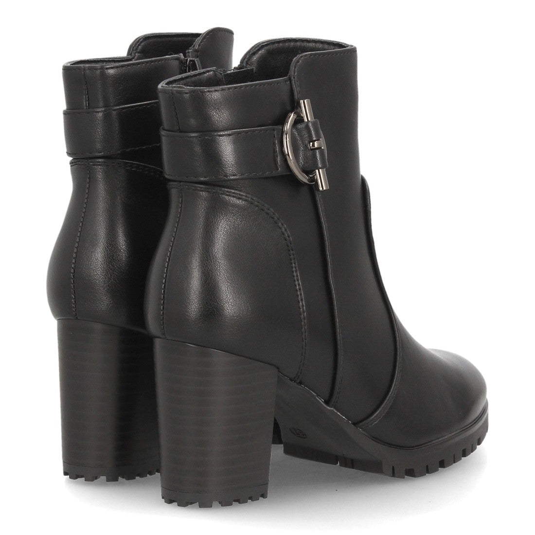 Botines para mujer con tacón ancho AA26-3-Negro