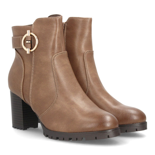 Botines para mujer con tacón ancho AA26-3-Kaki