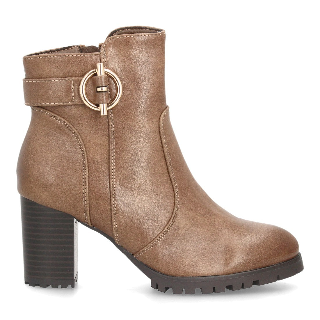 Botines para mujer con tacón ancho AA26-3-Kaki