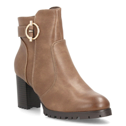 Botines para mujer con tacón ancho AA26-3-Kaki