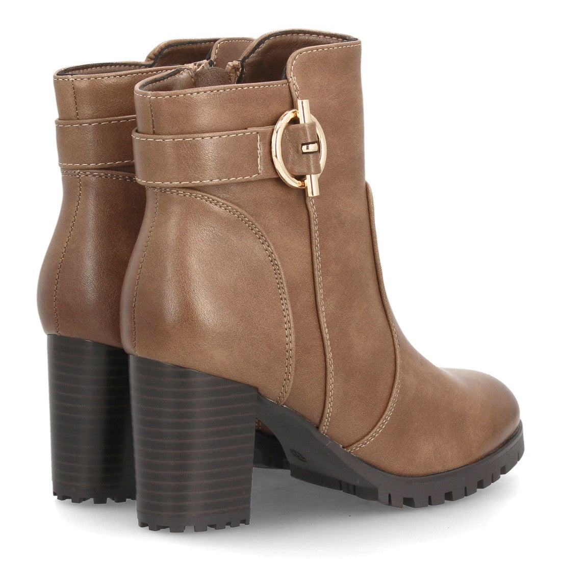 Botines para mujer con tacón ancho AA26-3-Kaki