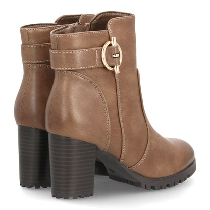 Botines para mujer con tacón ancho AA26-3-Kaki