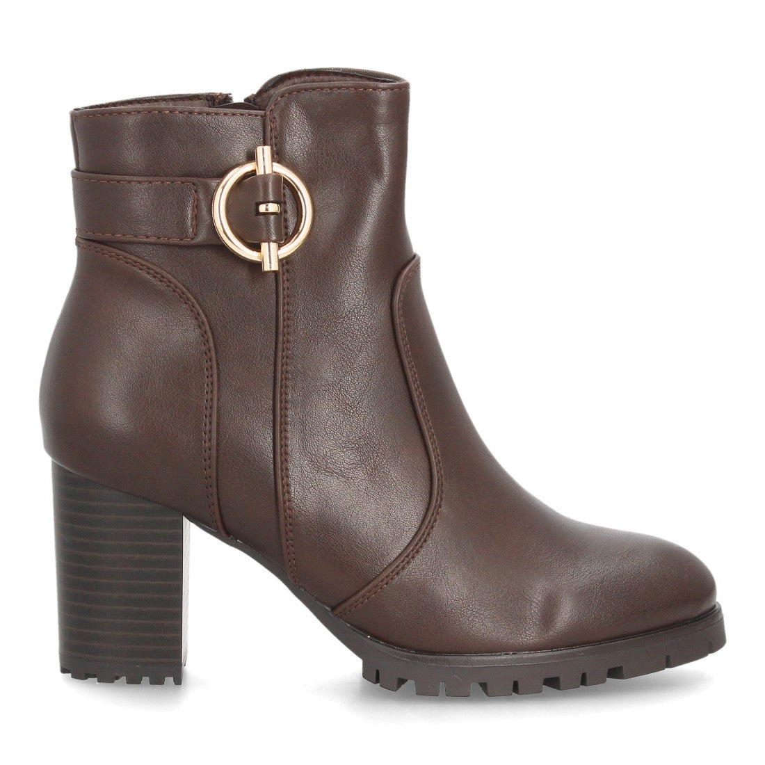 Botines para mujer con tacón ancho AA26-3-Marron