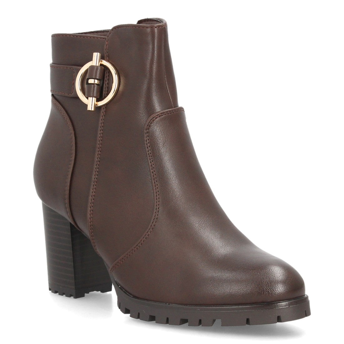 Botines para mujer con tacón ancho AA26-3-Marron