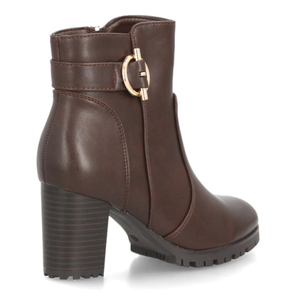 Botines para mujer con tacón ancho AA26-3-Marron