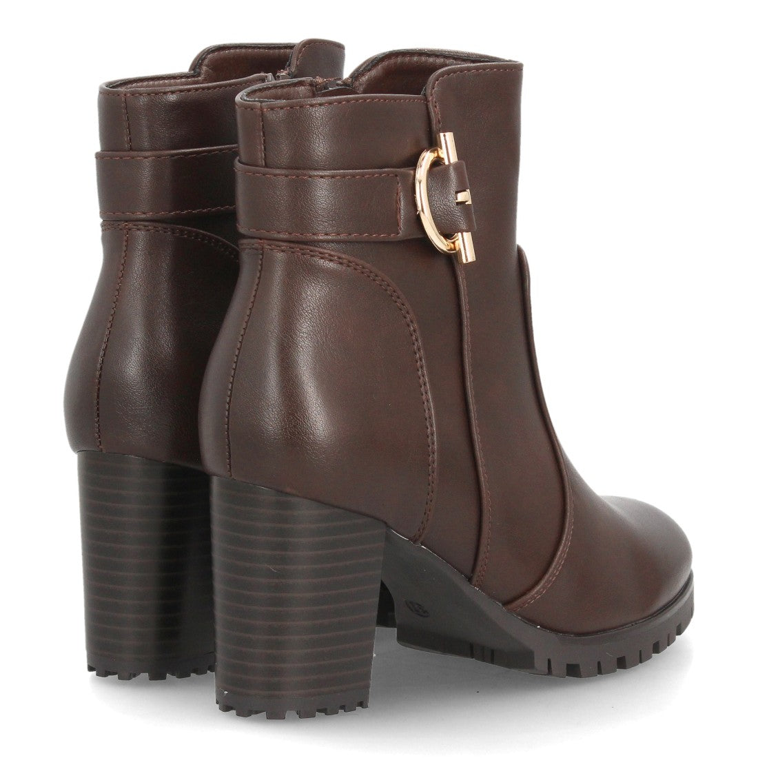 Botines para mujer con tacón ancho AA26-3-Marron