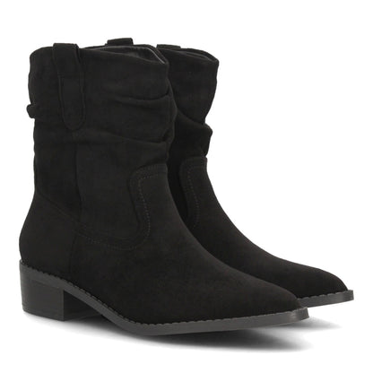 Botines con tacón ancho para mujer S-6206-Negro