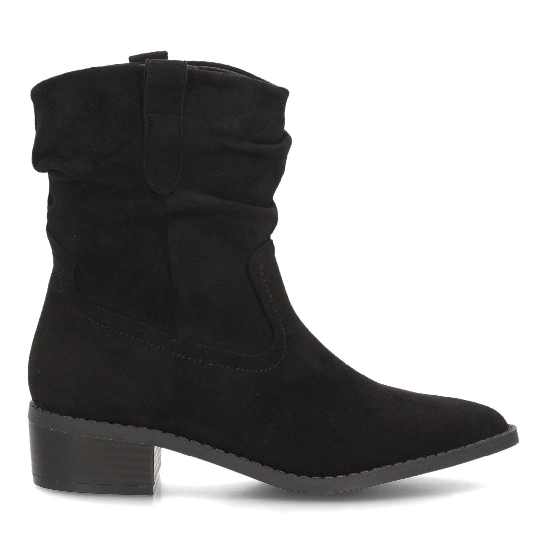 Botines con tacón ancho para mujer S-6206-Negro