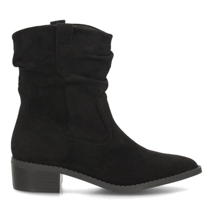 Botines con tacón ancho para mujer S-6206-Negro