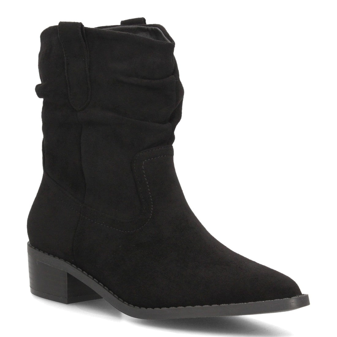 Botines con tacón ancho para mujer S-6206-Negro