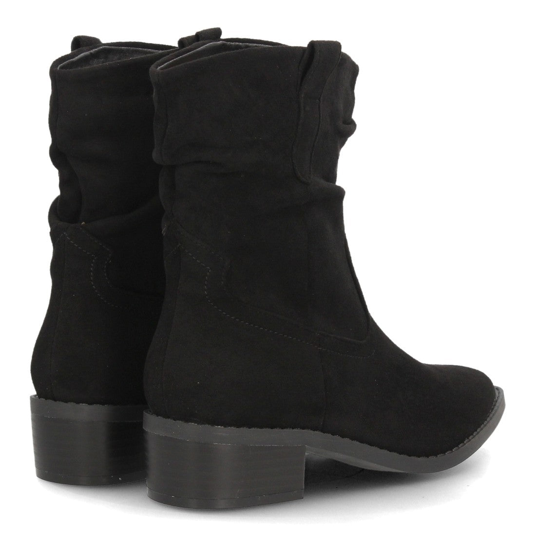 Botines con tacón ancho para mujer S-6206-Negro
