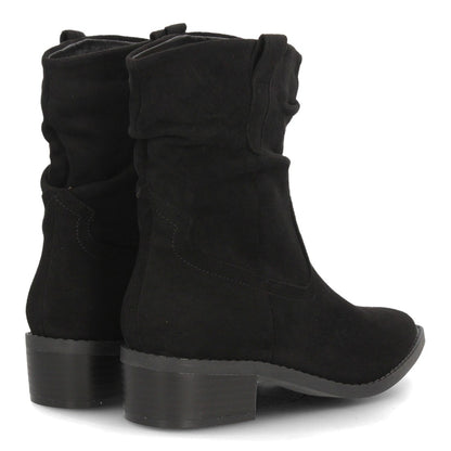 Botines con tacón ancho para mujer S-6206-Negro