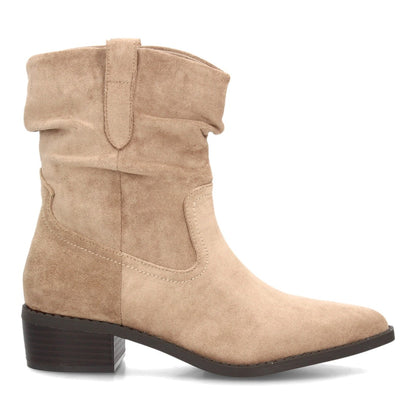 Botines con tacón ancho para mujer S-6206-Beige