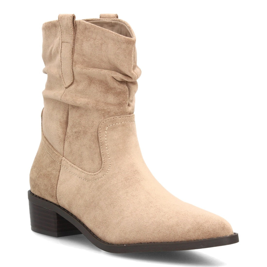 Botines con tacón ancho para mujer S-6206-Beige