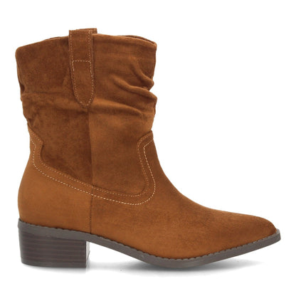 Botines con tacón ancho para mujer S-6206-Camel