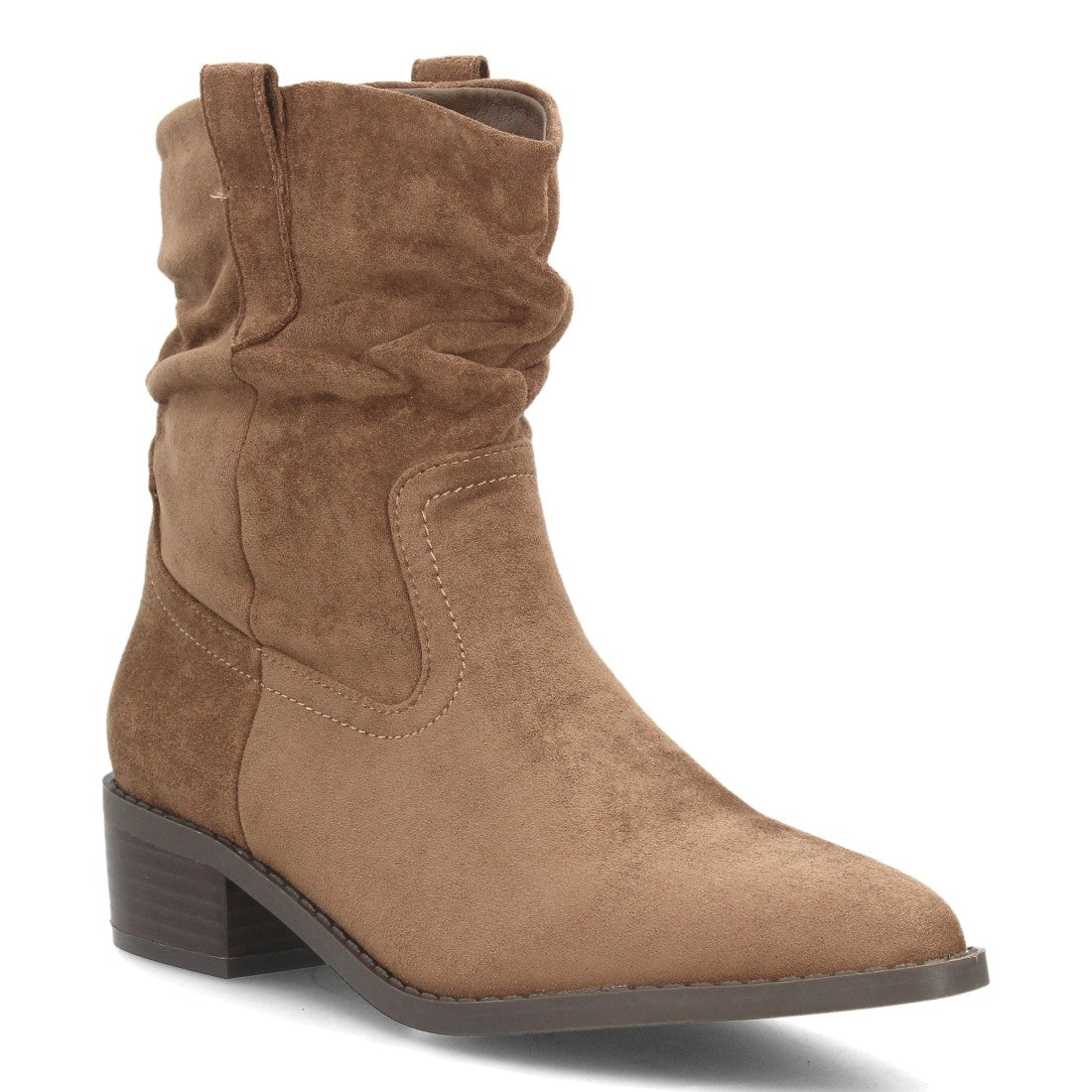 Botines con tacón ancho para mujer S-6206-Verde