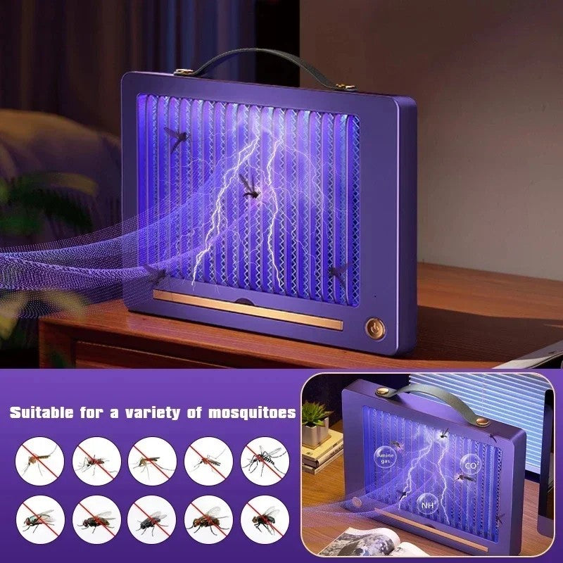 Llum Antimosquits Elèctrica Recarregable Blanca - Parany Silenciós amb Llum UV, Interior i Exterior