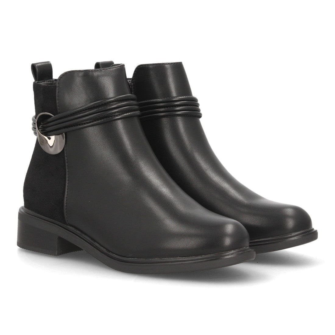 Botines tacón para mujer de estilo casual 2618-Negro