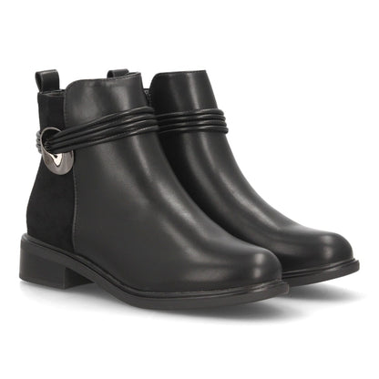 Botines tacón para mujer de estilo casual 2618-Negro