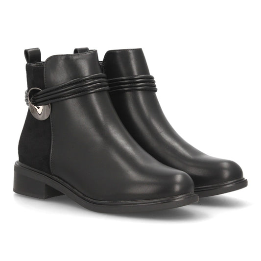 Botines tacón para mujer de estilo casual 2618-Negro