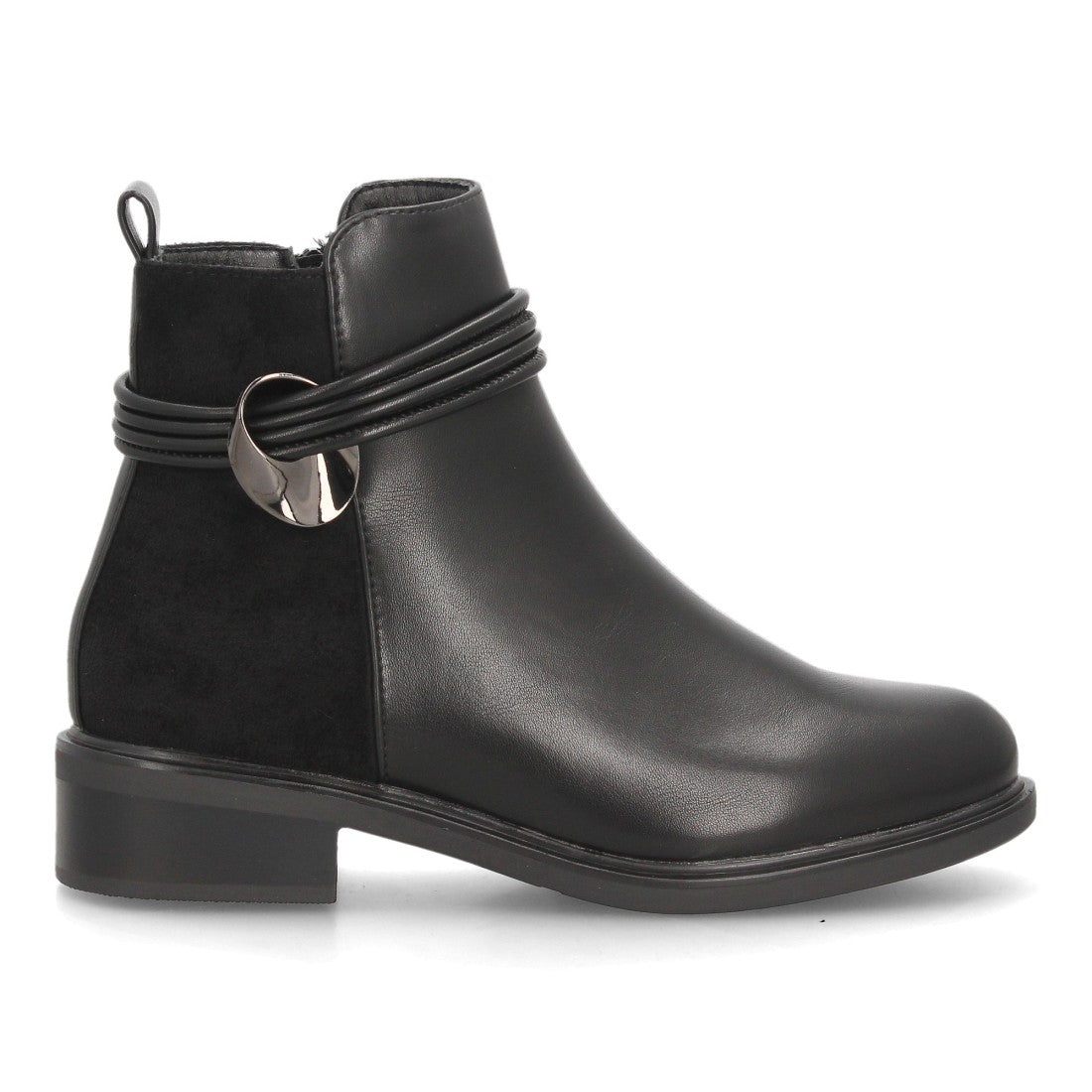 Botines tacón para mujer de estilo casual 2618-Negro